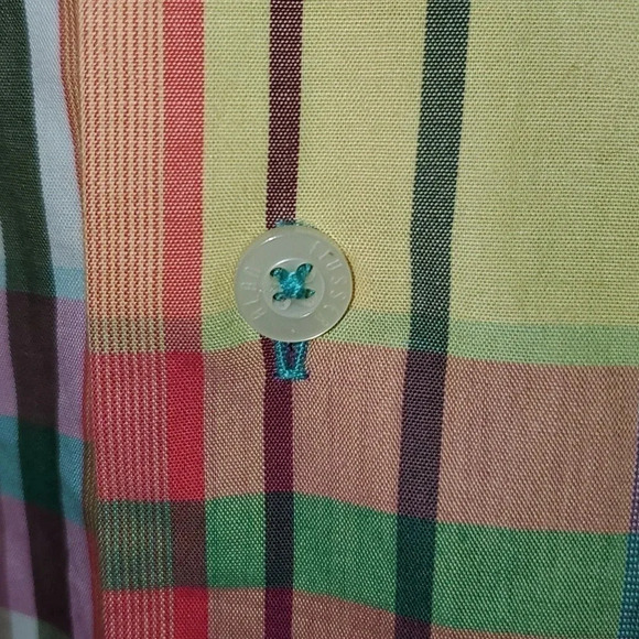 ALAN FLUSSER MEN'S SZ XXL 100% COTTON LONG SLEEVE PLAID DRESS SHIRT MULTI COLOR - Picture 8 of 13